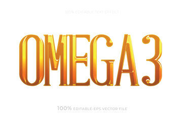 omega 3 text illustration editable creative text effect