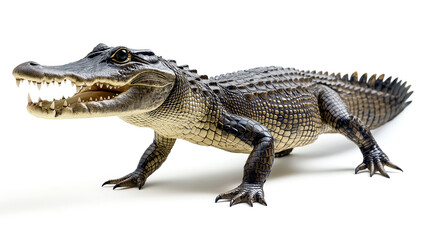 Naklejka premium crocodile with open mouth on white background