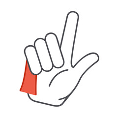 Fototapeta premium Hand Gesture Sign Language Icon with Raised Finger 