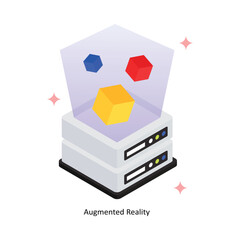 Augmented Reality Concept isometric Style Illustrations. Eps 10 File 