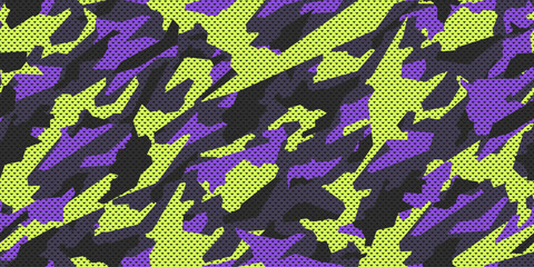 Stylish camouflage pattern, seamless pattern with grid. Vector military pattern for clothing design.	