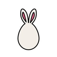 Cute vector of an Easter egg with bunny ears. Perfect for cards, crafts, stickers, and holiday designs. Minimalist style, pastel colors, great for spring and Easter-themed projects. Isolated on white