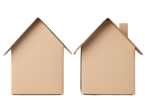 Creative cardboard box craft action home setup cutout background diy environment artistic viewpoint