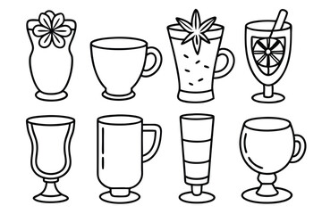 Hot Toddy Line Art Simple Drawing for Prints and Designs 