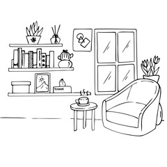 living room sketch Drawing ,living room interior
