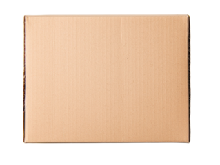 Creative cardboard box design studio setting cutout background minimalist environment top view concept