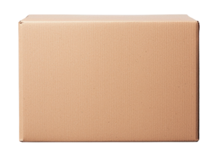 Unboxing excitement cardboard box exploration with cutout background for creative projects