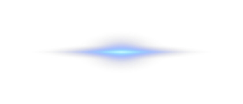 Png Glowing horizontal blue light line with radiant shine and beam effect. Futuristic energy streak with shimmer, flare, and neon glow. Perfect for digital highlights. Png illustration.