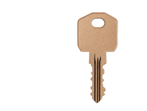 Key discovery cardboard box reveal cutout background home environment unboxing experience