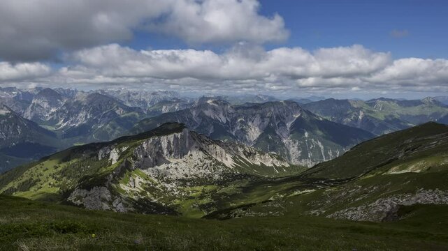 Time lapse mountain panorama at Rofan mountains, Tyrol, Austria, 4K