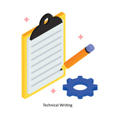 Technical Writing Concept isometric Style Illustrations. Eps 10 File 