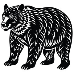 Wild bear vector illustration, a silhouette of a big mammal