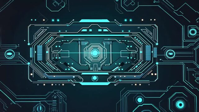 Futuristic Tech Interface Activates; Digital Network Background; UI Design
