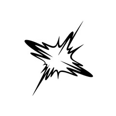 Abstract Black Burst: Comic Book Style Effect on White