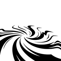 Abstract Black Swirls on White Gradient Background