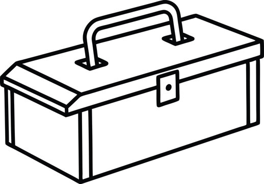 recommend clip art: Toolbox outline vector, tool chest line art vector