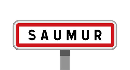 Panneau sur poteau de Saumur, Maine-et-Loire, Pays de la Loire