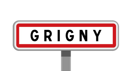 Panneau sur poteau de Grigny, Essonne, Île-de-France