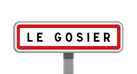 Panneau sur poteau du Gosier, Guadeloupe, Outre-mer