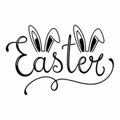 Obraz premium Love's calligraphy sign expresses Easter day text in a design filled with heart and passion