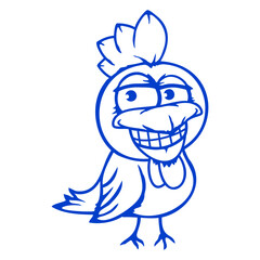 Chicken Bird Chick Cockerel Grin Funny Fun Happy Isolated Vector Graphic Design Illustration
