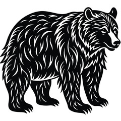 Obraz premium Wild bear vector illustration, a silhouette of a big mammal
