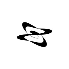 Abstract Intertwined Shapes Logo in Black and White