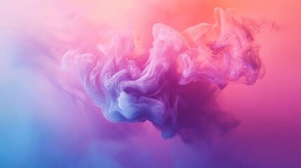 Captivating Cloud of Flowing Paint Swirling in Gradient Colors Background