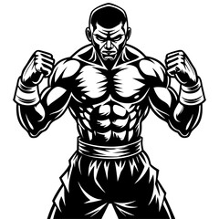 Fototapeta premium boxer black color vector 