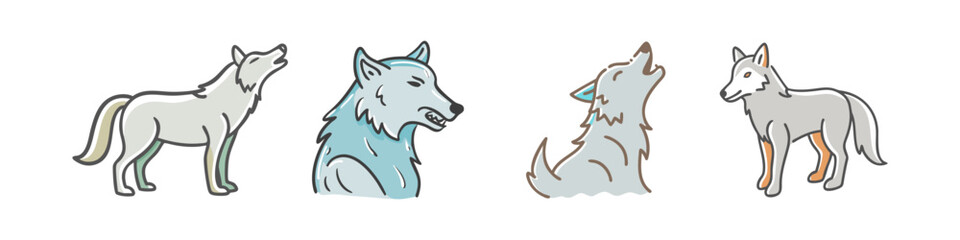 wolf icon, wolf vector illustration-simple illustration of wolf, perfect for wolf logos and icons