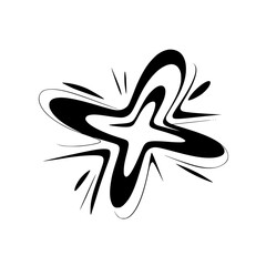 Abstract Black & White Starburst Design on Gradient Background