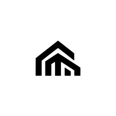 Modern Real Estate Logo: Geometric Home Icon on White