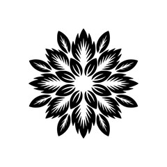 Black Floral Mandala Vector on Gradient Background