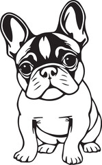 French bulldog. Hand drawn vector illustration	