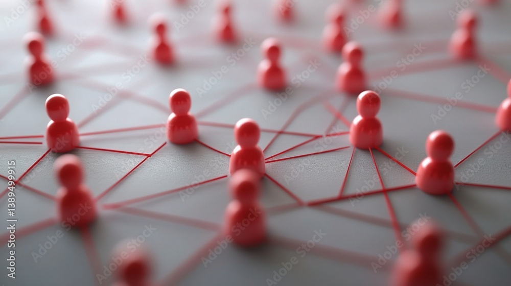 Poster design of interconnected nodes representing network connections