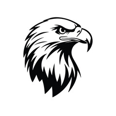 Fierce Eagle Head Logo – Bold Tribal Style Hawk Face Graphic Design Emblem