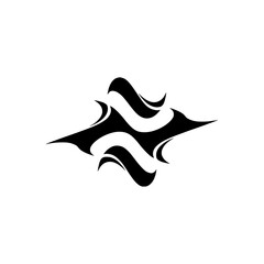 Fototapeta premium Abstract Black Tattoo-Style Design on White Background
