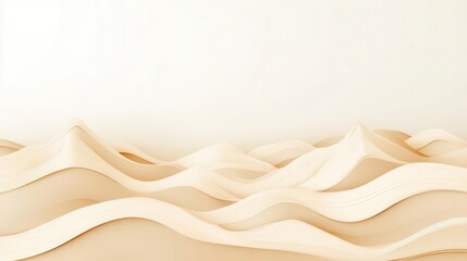 Obraz premium Smooth, undulating waves of beige create a serene, minimalist landscape evoking tranquility and natural beauty.