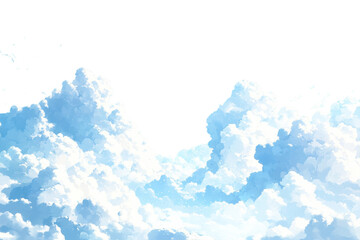 Serene summer sky fluffy white clouds drift on a vibrant blue canvas peaceful nature scene bright