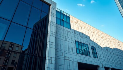 Sleek black glass cubes & textured concrete modern urban architecture, concrete, geometric