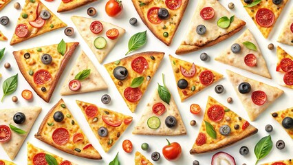 Delicious Pizza Pattern Background - Repeating Food Texture for Menu Design