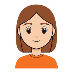 Fototapeta premium Cartoon Girl Portrait Illustration