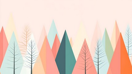 Abstract pastel mountain range landscape. (1)