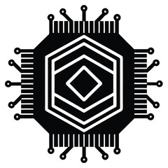 Obraz premium Retro electronic circuit board vector illustration, digital display technology