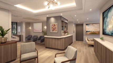 A comfortable and inviting waiting room interior space design concept