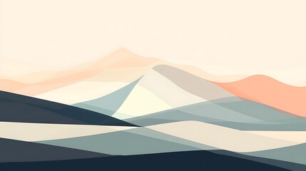 Abstract pastel mountain range landscape. (3)