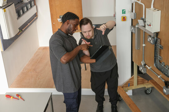 Disabled men at workshop