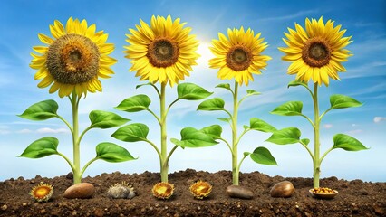 Life Cycle Stages: Seed to Fruit, Growth, Nature's Cycle, Plant Development, Time-Lapse Photography