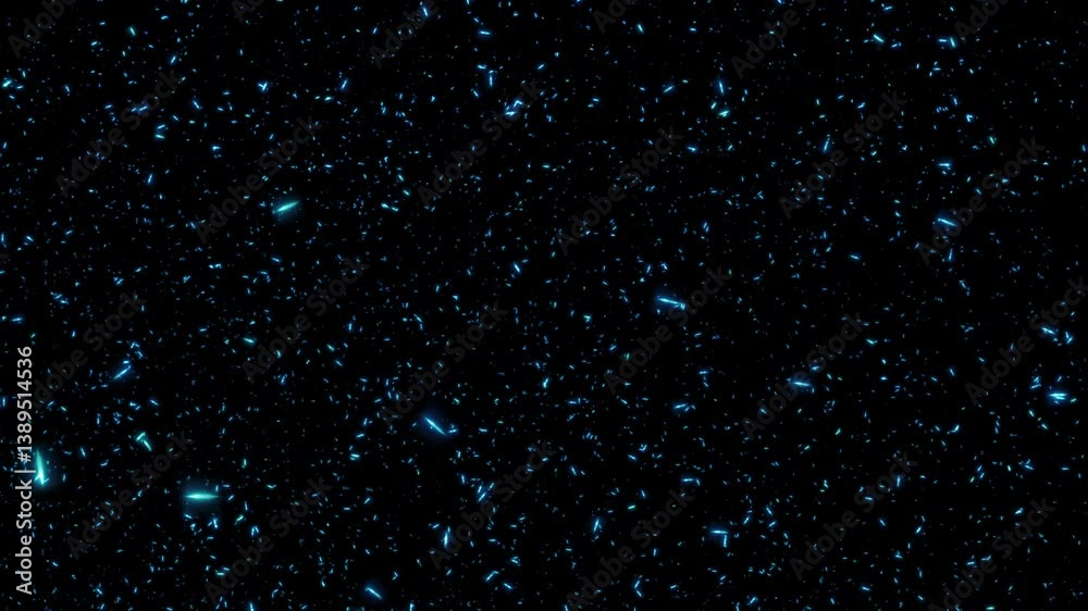 Canvas Prints loop flickering glow blue stars particles falling animation motion on black abstract background. gol