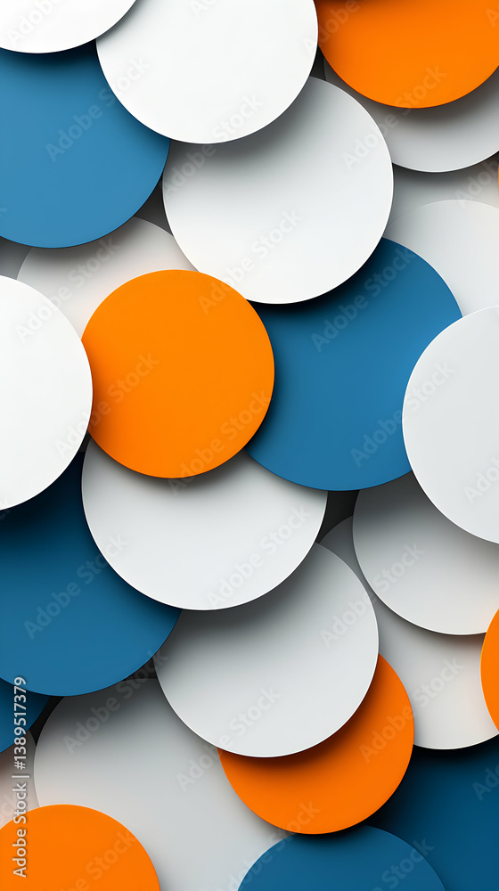 Poster overlapping colorful circles abstract geometric pattern background